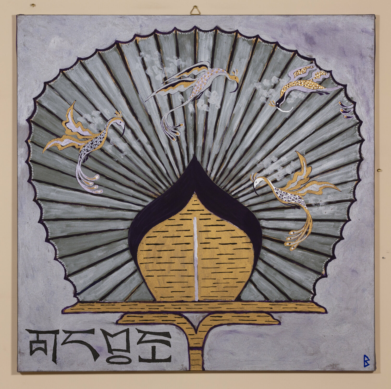 Oriental Fan III Berit Bredahl Original painting for sale