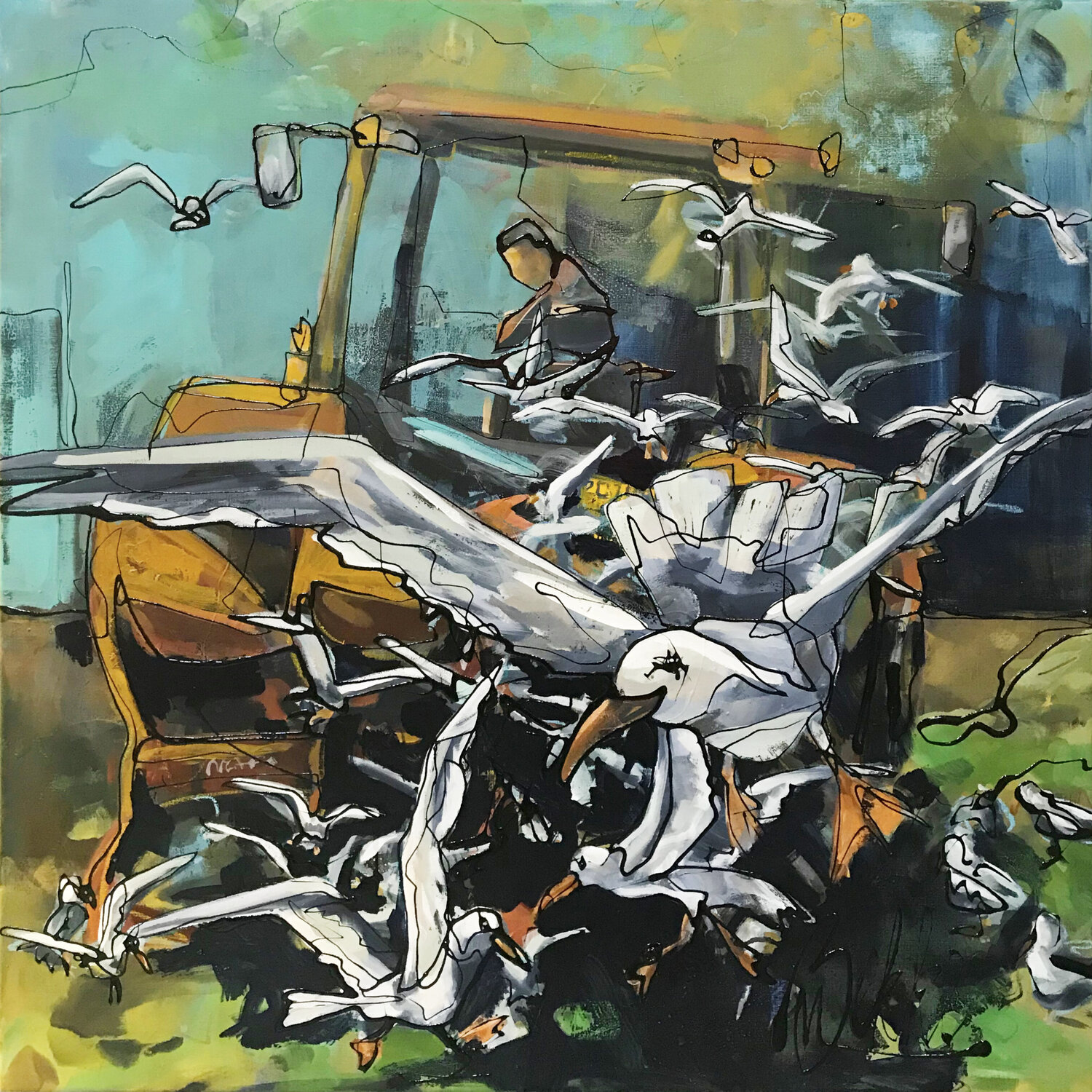 Plow N Flow Marieke Bekke Original painting for sale