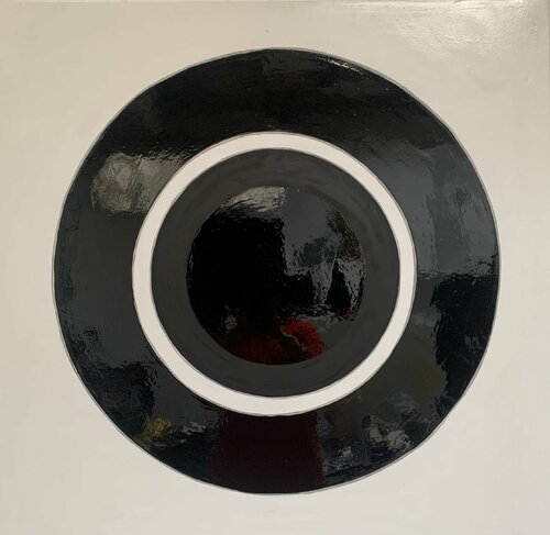 Noir Miroir - le Cercle  Noir et Blanc by Kardesch, Painting for Sale on Select