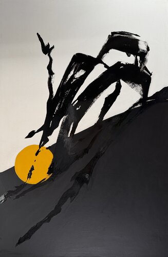 Noir miroir, jaune 2407 by Kardesch, Painting for Sale on Select