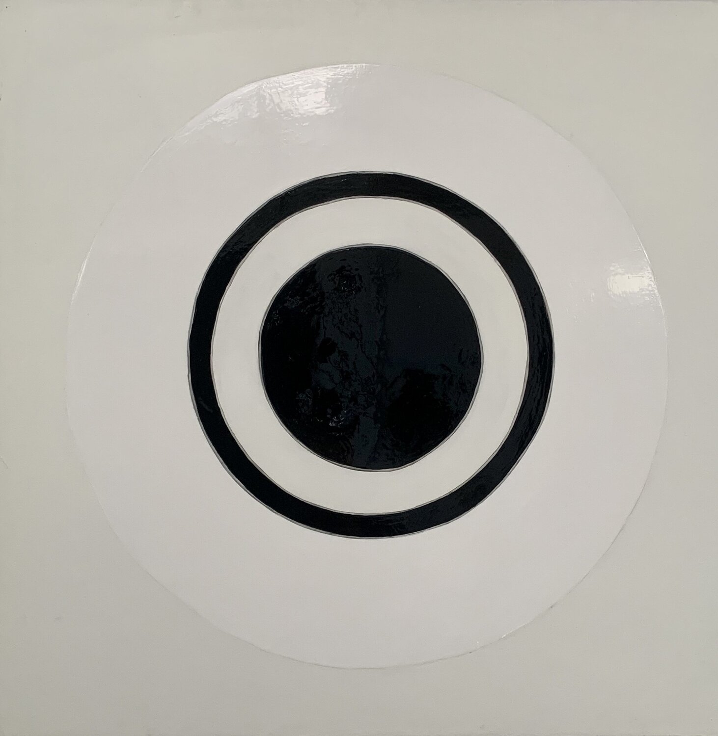 Noir Miroir - le Cercle  Noir et Blanc Kardesch Original painting for sale
