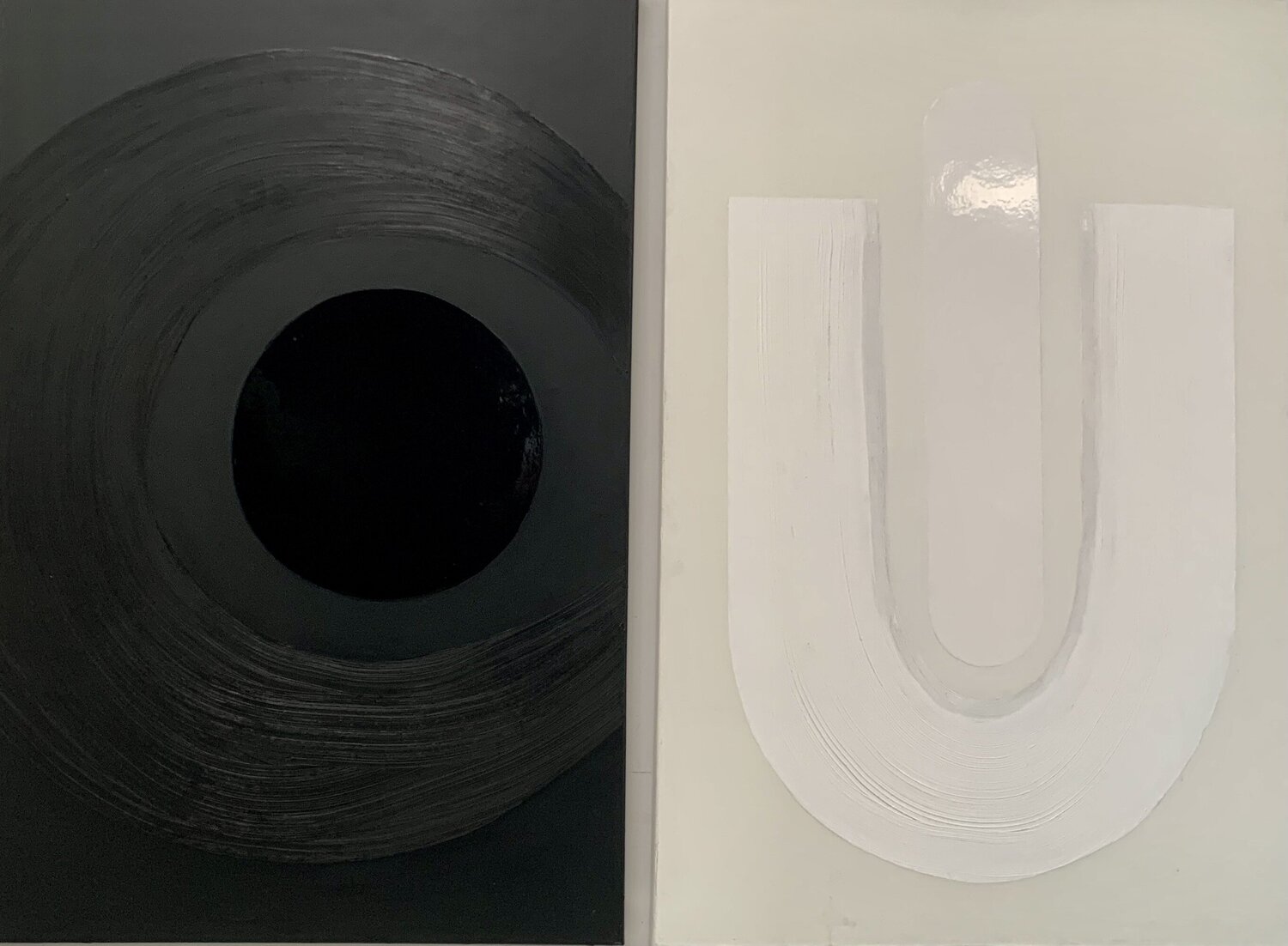 Monochrome YIN et YANG ( paire ) Kardesch Original painting for sale