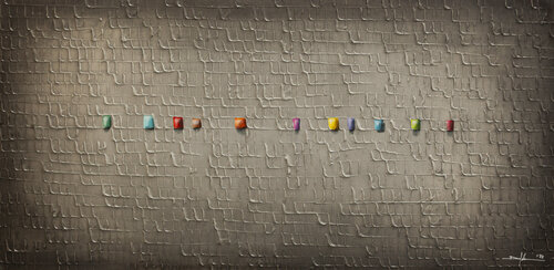 Serial Rectangles / 2022 / lightgrey / 120 x 60 cm / DS2E3 by Danny Frede, Painting for Sale on Select