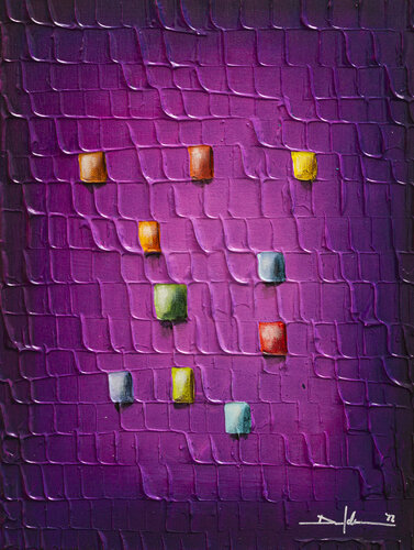 Analog Pixels / Serial Rectangles / 2022 / magenta / 30x40 by Danny Frede, Painting for Sale on Select