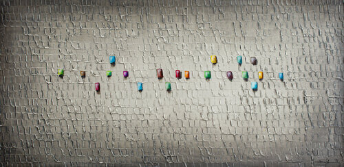 Analog Pixels / Serial Rectangles / 2022 / grey / 120 x 60 cm / 3F4F4 by Danny Frede, Painting for Sale on Select