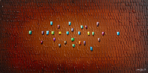 Analog Pixels / Serial Rectangles / 2022 / sienna red A / 120 x 60 cm / 5GGF by Danny Frede, Painting for Sale on Select