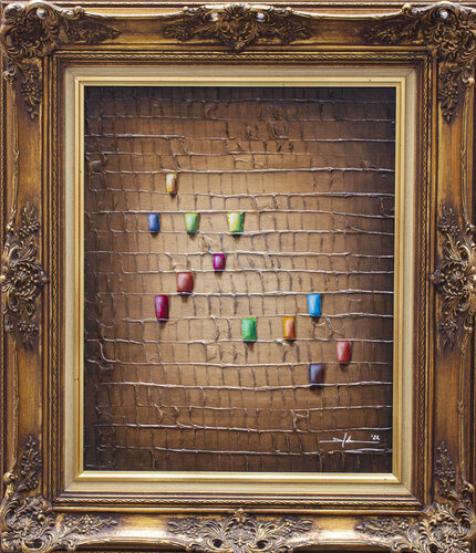 Serial Analog Pixels / Exkapismus 4 / siennabrown / 40x30 / FPPL4 by Danny Frede, Painting for Sale on Select