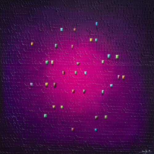 Analog Pixels / Serial Rectangles / 2022 / violette / 120x120 / CJS6Z by Danny Frede, Painting for Sale on Select