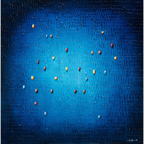 PIXELS / 2025 / blue / 120x120 / ZQTHW by Danny Frede, Painting for Sale on Select