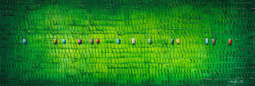 PIXELS / 2025 / green / 120x60 / 6HA3X by Danny Frede, Painting for Sale on Select