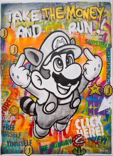 Money Mario / 4GH42 by Danny Frede, Painting for Sale on Select