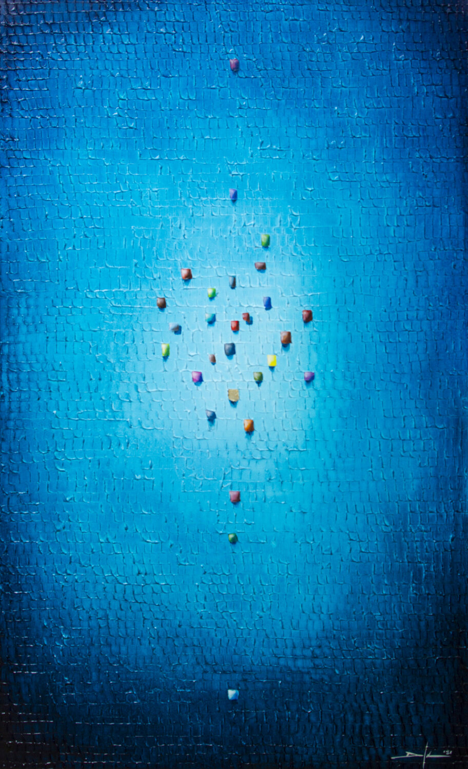 Analog Pixels / Serial Rectangles / 2021 / tuerkis / 110x180 / 8IKLY Danny Frede Original painting for sale