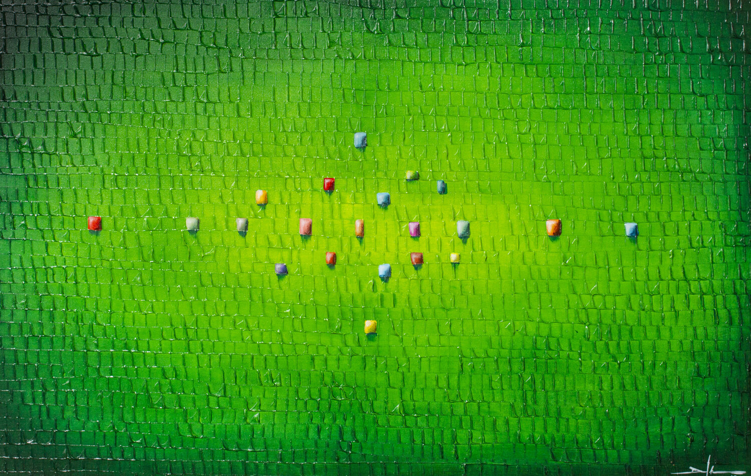 Serial Rectangles / 2021 / green 3 / 140 x 90 cm Danny Frede Original painting for sale