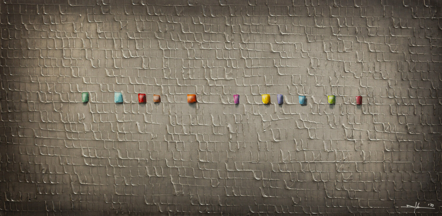 Serial Rectangles / 2022 / lightgrey / 120 x 60 cm / DS2E3 Danny Frede Original painting for sale