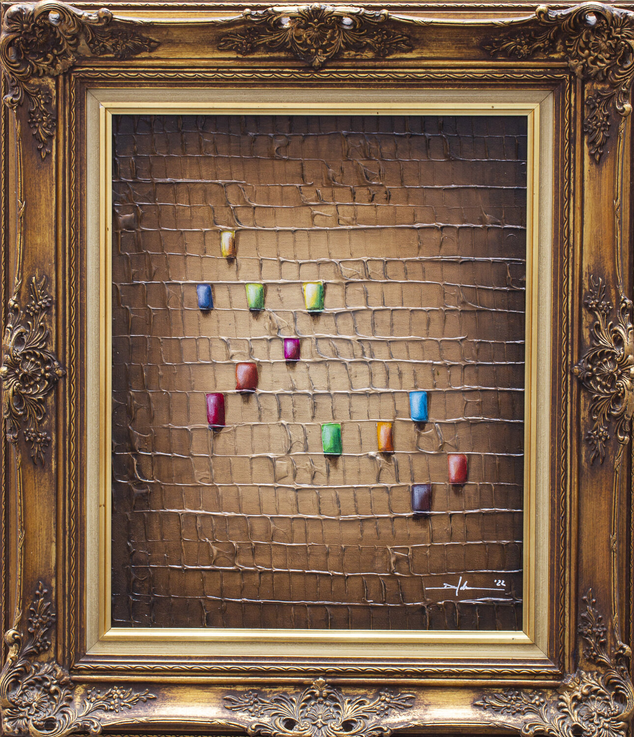 Serial Analog Pixels / Exkapismus 4 / siennabrown / 40x30 / FPPL4 Danny Frede Original painting for sale