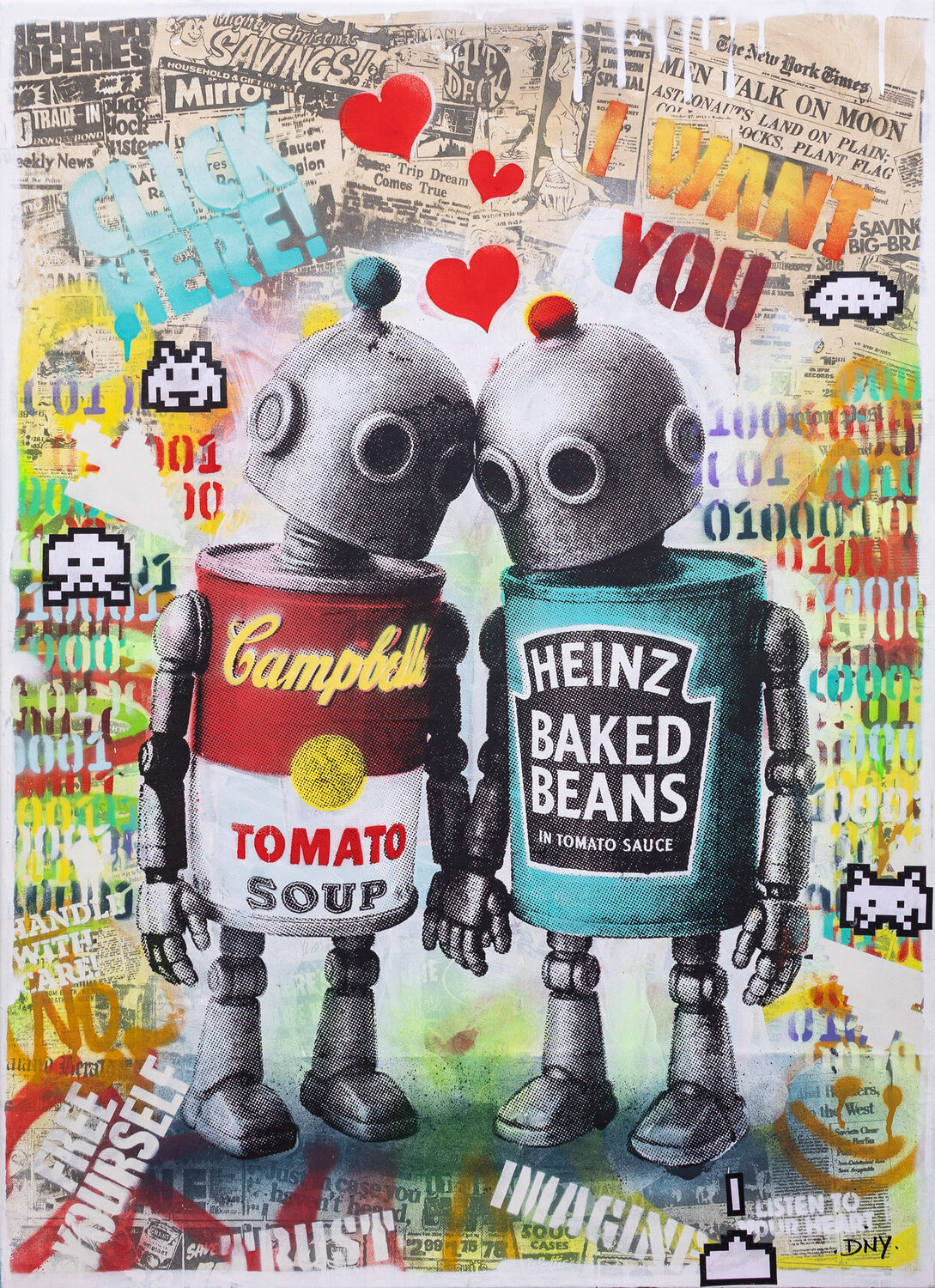 2 tin cans / MMGFB Danny Frede Original painting for sale