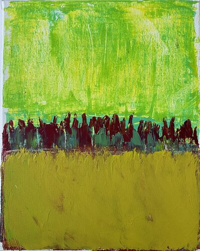 Vibrating colors neon green by Sophie André, Painting for Sale on Select