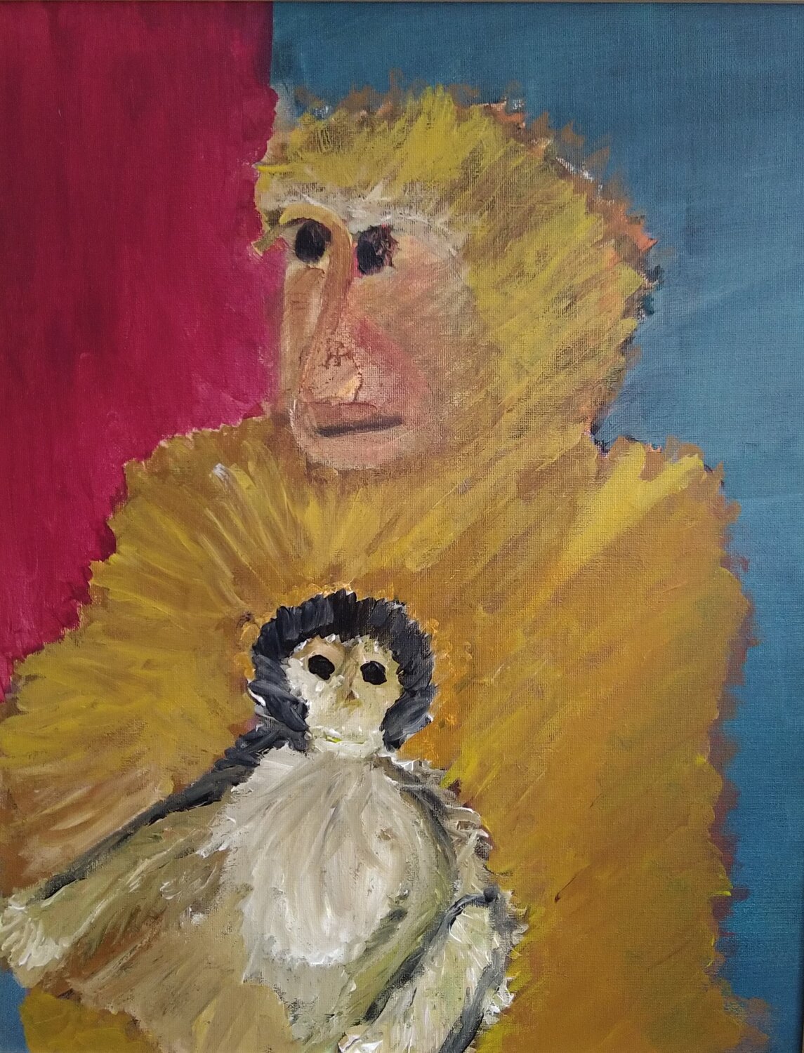 Macaques de Barbarie 2 Sophie André Original painting for sale