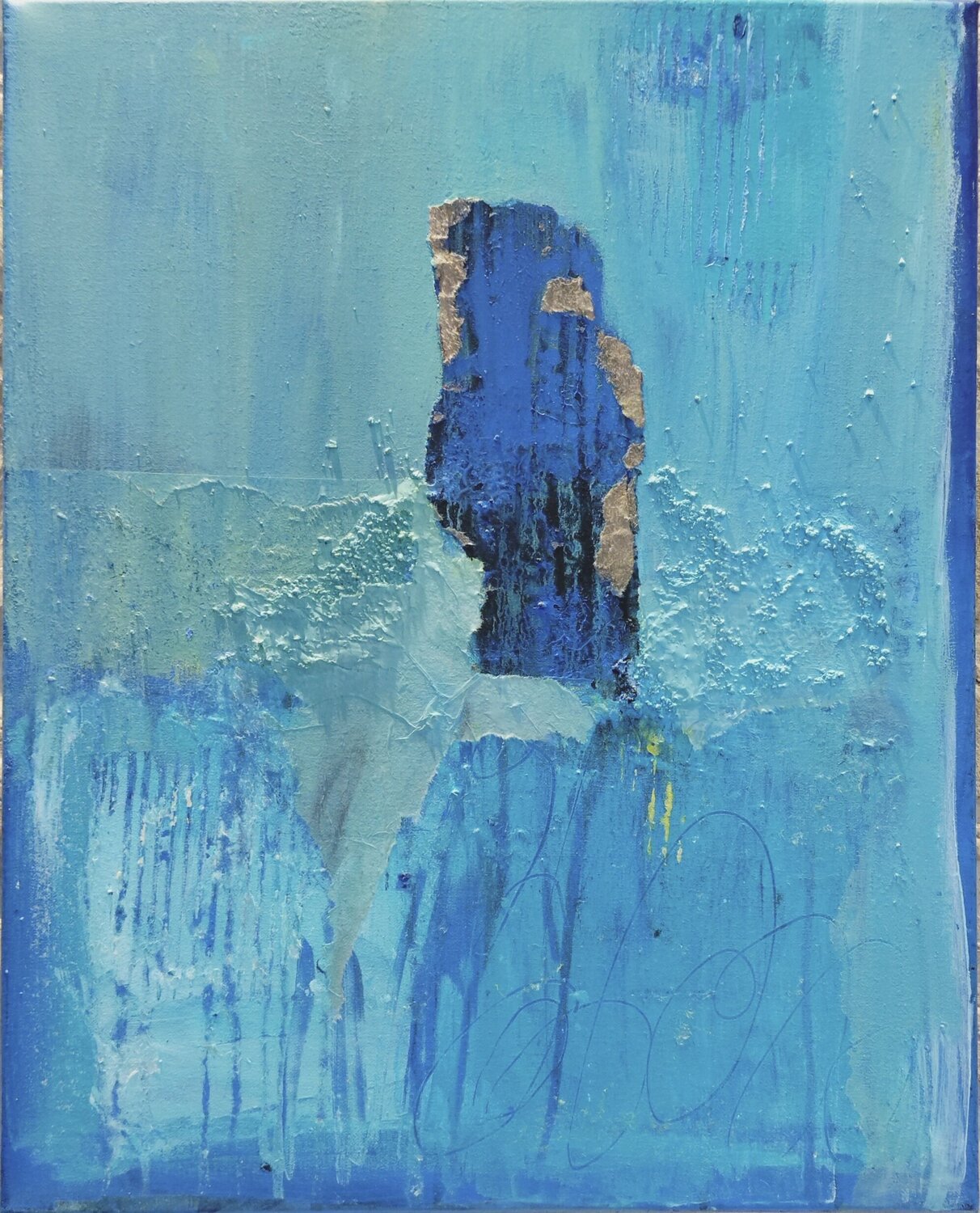 Abstraction  blue Sophie André Original painting for sale