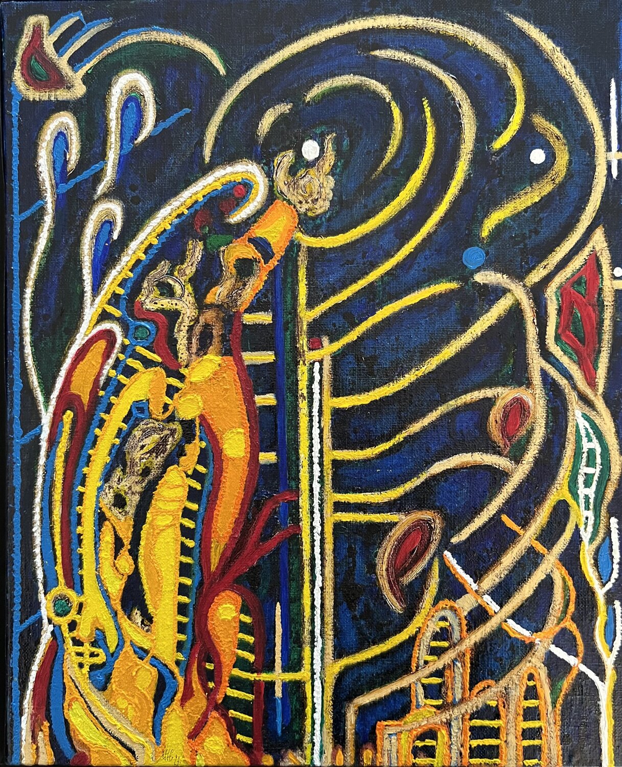 "Composition..." Hervé Le Goaréguer Original painting for sale