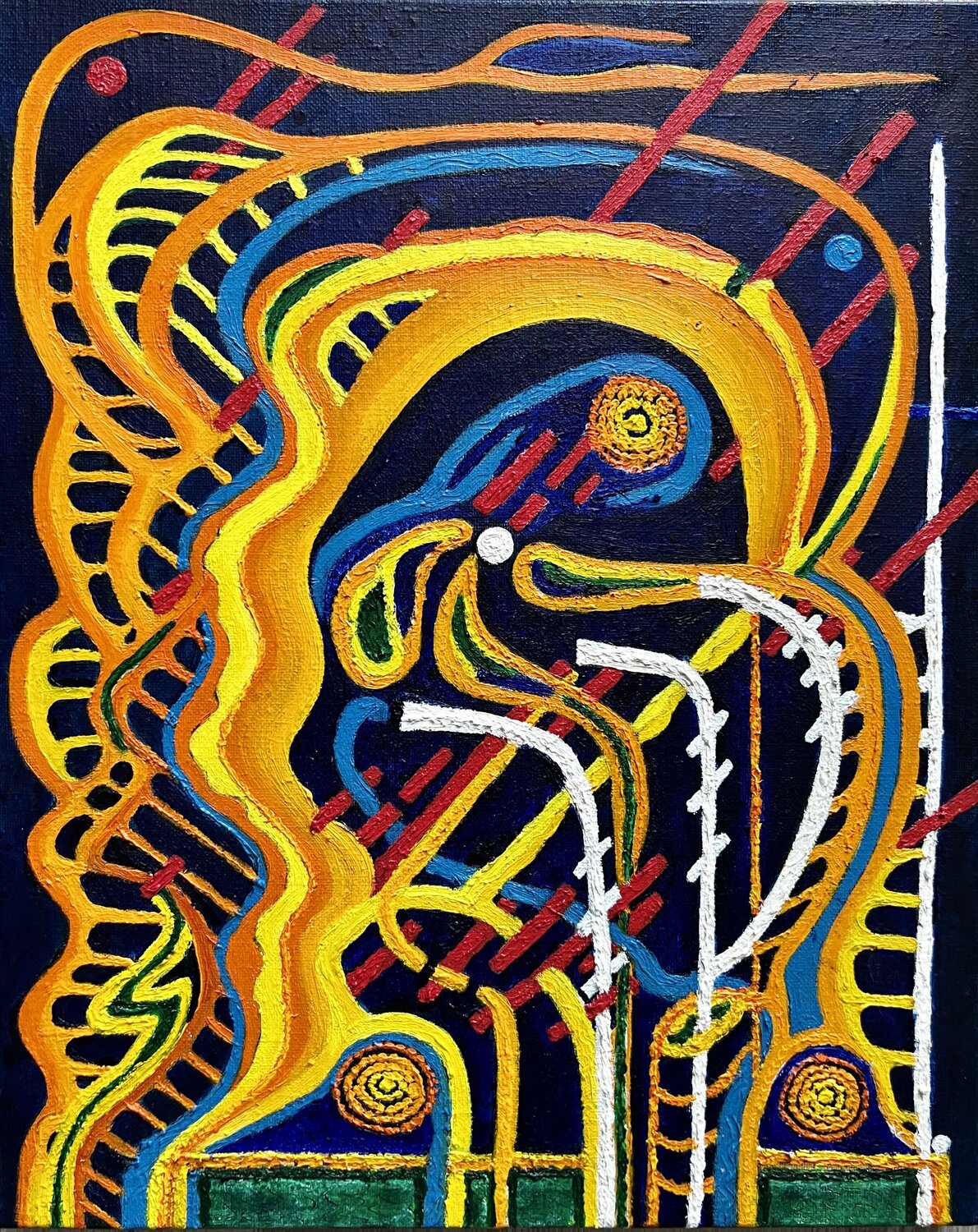 "Composition..." Hervé Le Goaréguer Original painting for sale