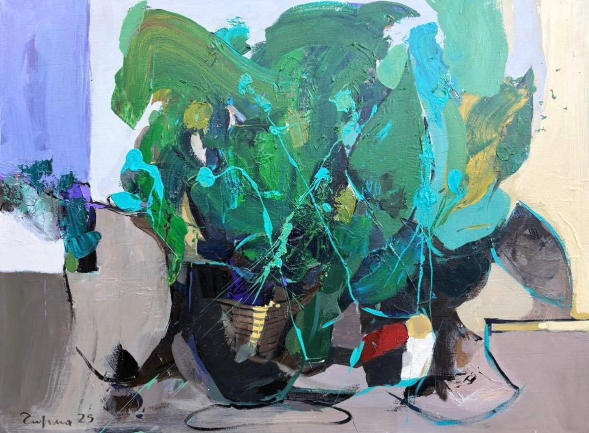 Abstract Green Still Life