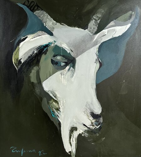 The GOAT Portrait by Fatmir Tufina, Painting for Sale on Select
