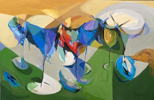 Glasses (new version) by Fatmir Tufina, Painting for Sale on Select