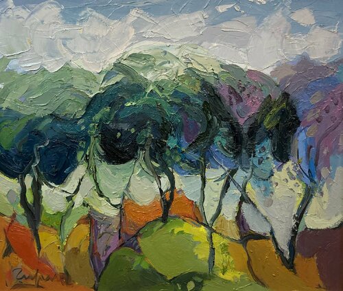 Waving trees by Fatmir Tufina, Painting for Sale on Select