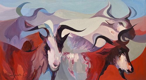 Goats by Fatmir Tufina, Painting for Sale on Select