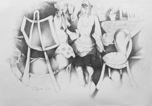 Studio Painting by Fatmir Tufina, Drawing for Sale on Select