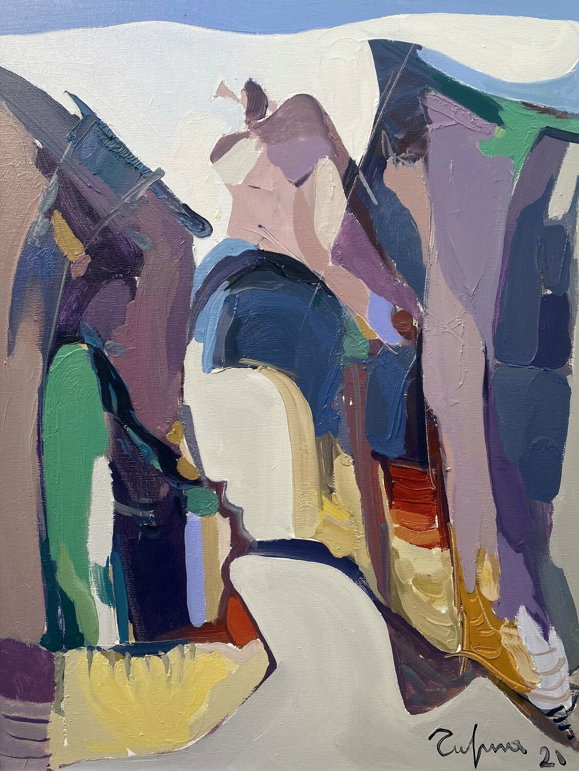 Italian Alley Fatmir Tufina Original painting for sale