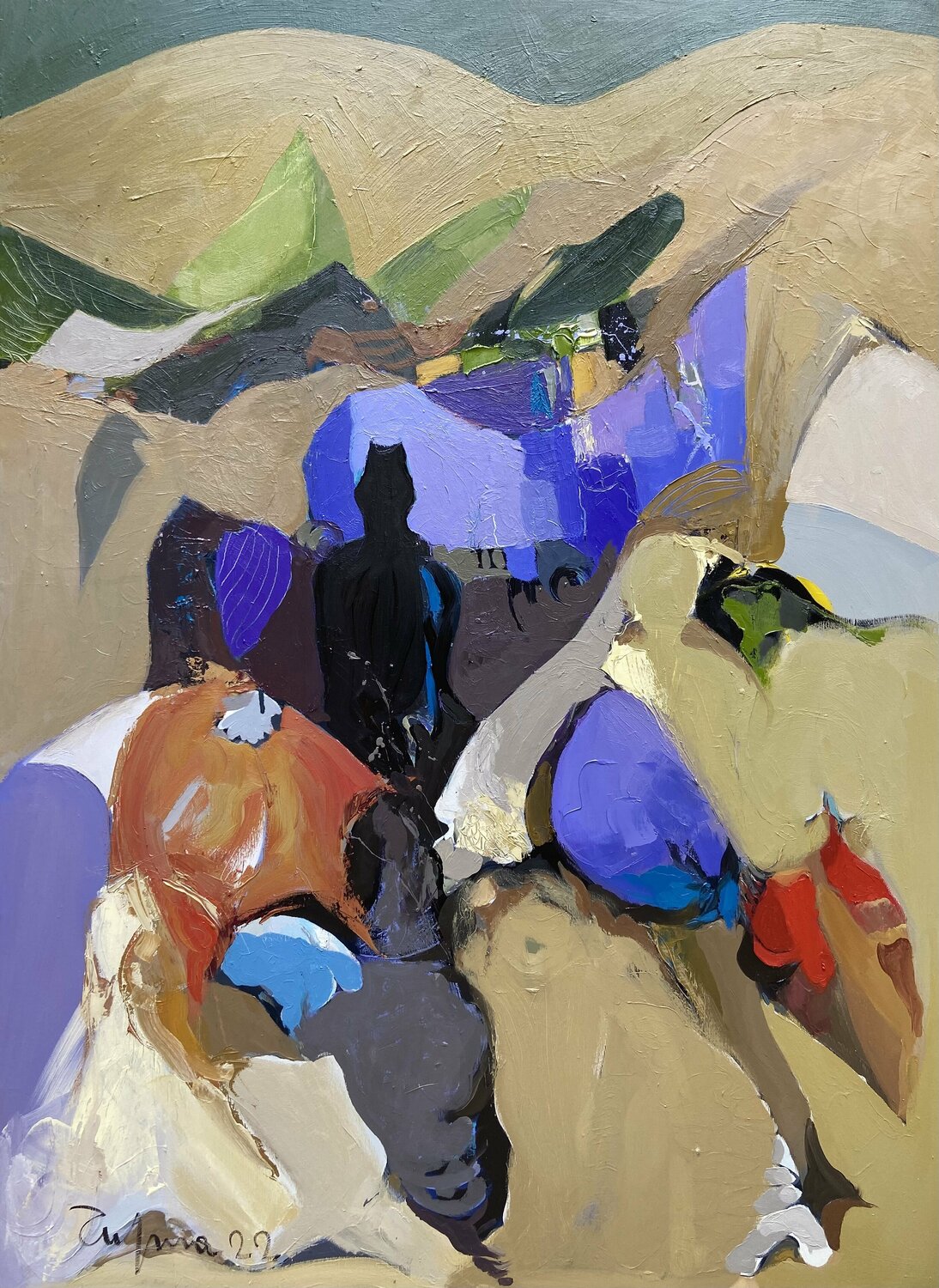 Oriental Bazaar Fatmir Tufina Original painting for sale
