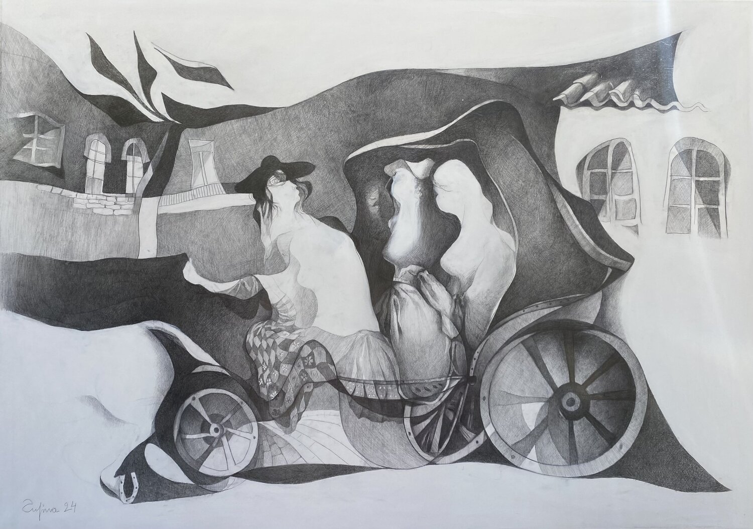 A surreal journey Fatmir Tufina Drawing for sale