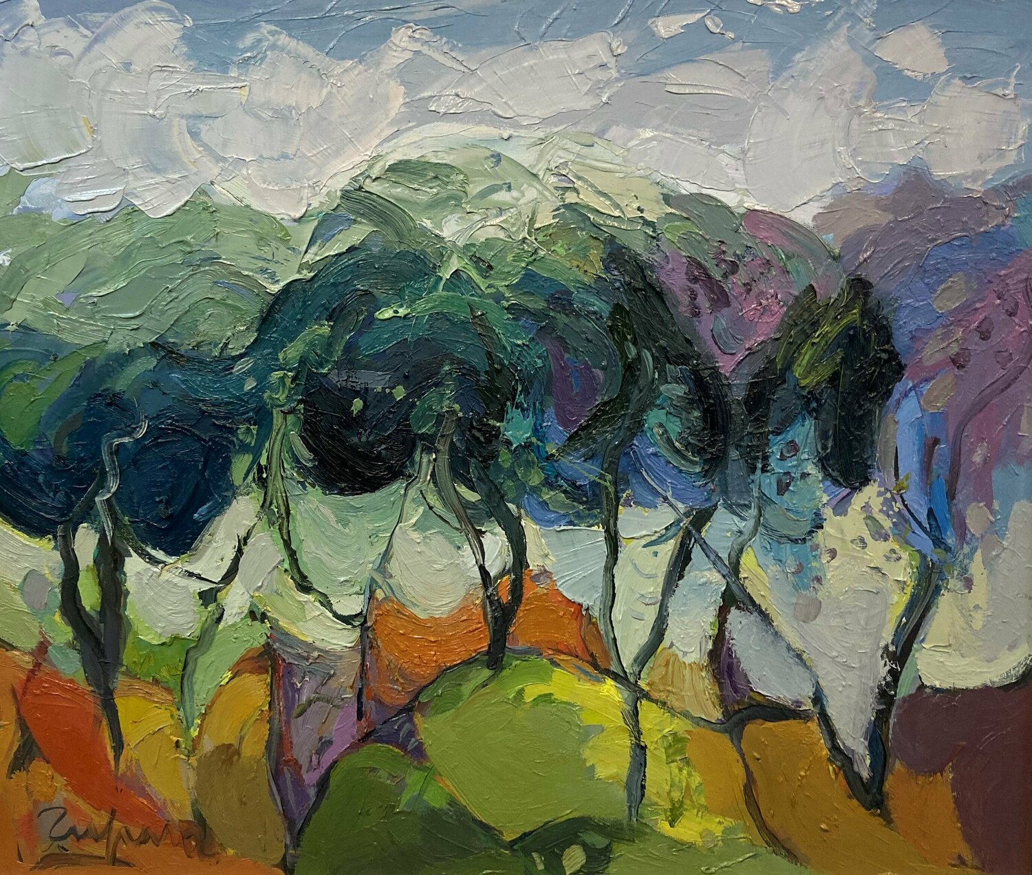 Waving trees Fatmir Tufina Original painting for sale