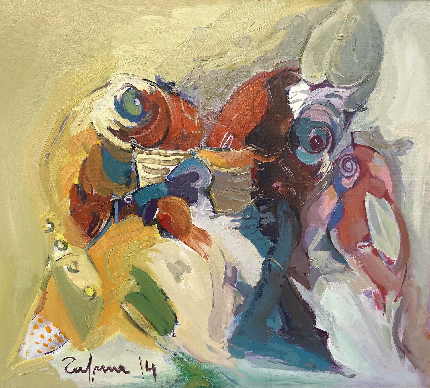 Parrot In the nature Fatmir Tufina Original painting for sale