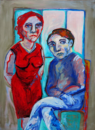 The family, inspired by Beckmann. von Raquel Sarángello, Malerei kaufen auf Select
