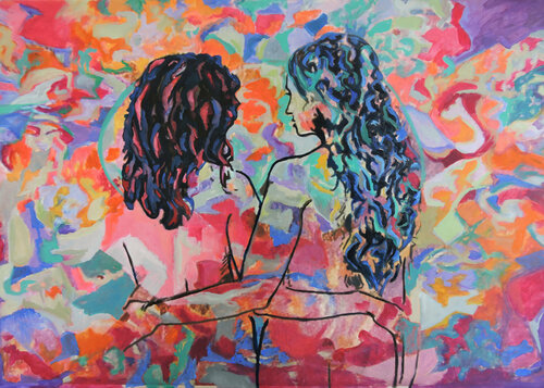 The paradise of friends. by Raquel Sarángello, Painting for Sale on Select