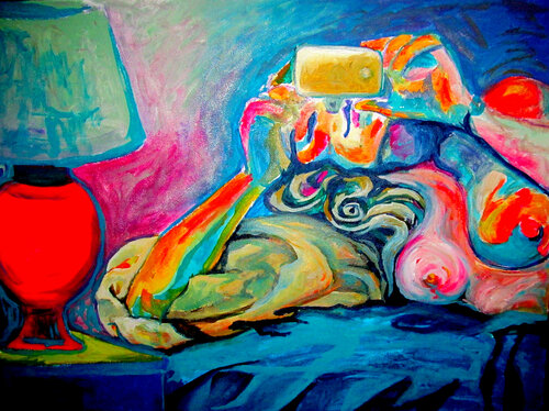 Selfie love portrait. von Raquel Sarángello, Malerei kaufen auf Select