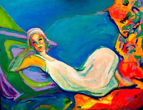 Moments of relaxation. von Raquel Sarángello, Malerei kaufen auf Select