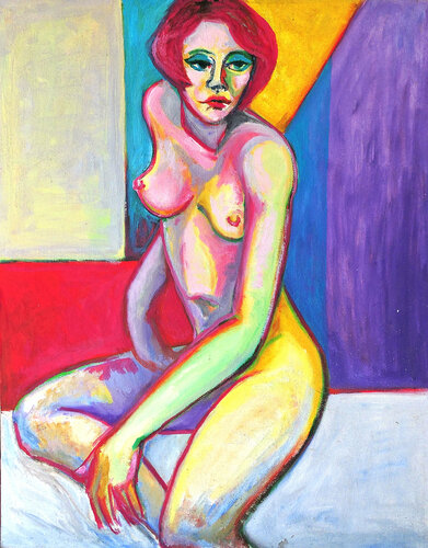 Woman naked by Raquel Sarángello, Painting for Sale on Select