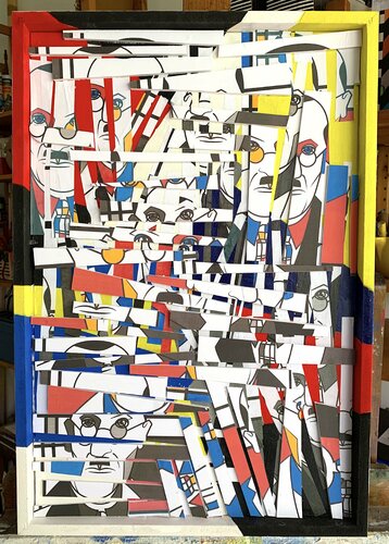 " Mon Mondrian  IV " by Geneviève Schwartz, Painting for Sale on Select