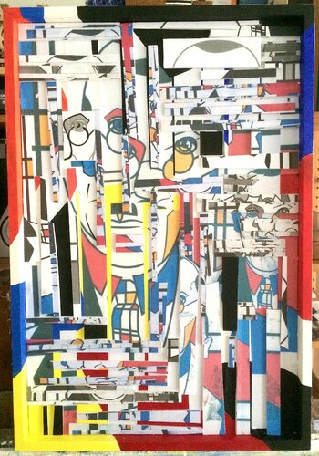 " Mon Mondrian V" by Geneviève Schwartz, Painting for Sale on Select