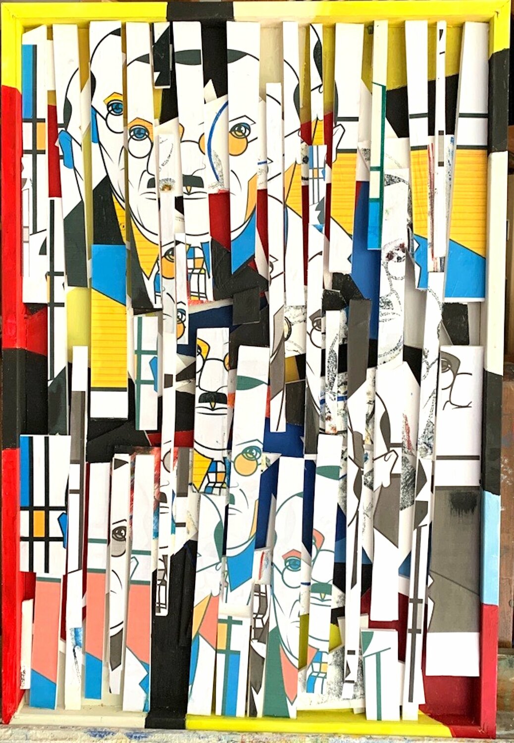 " Mon Mondrian II " Geneviève Schwartz Original painting for sale