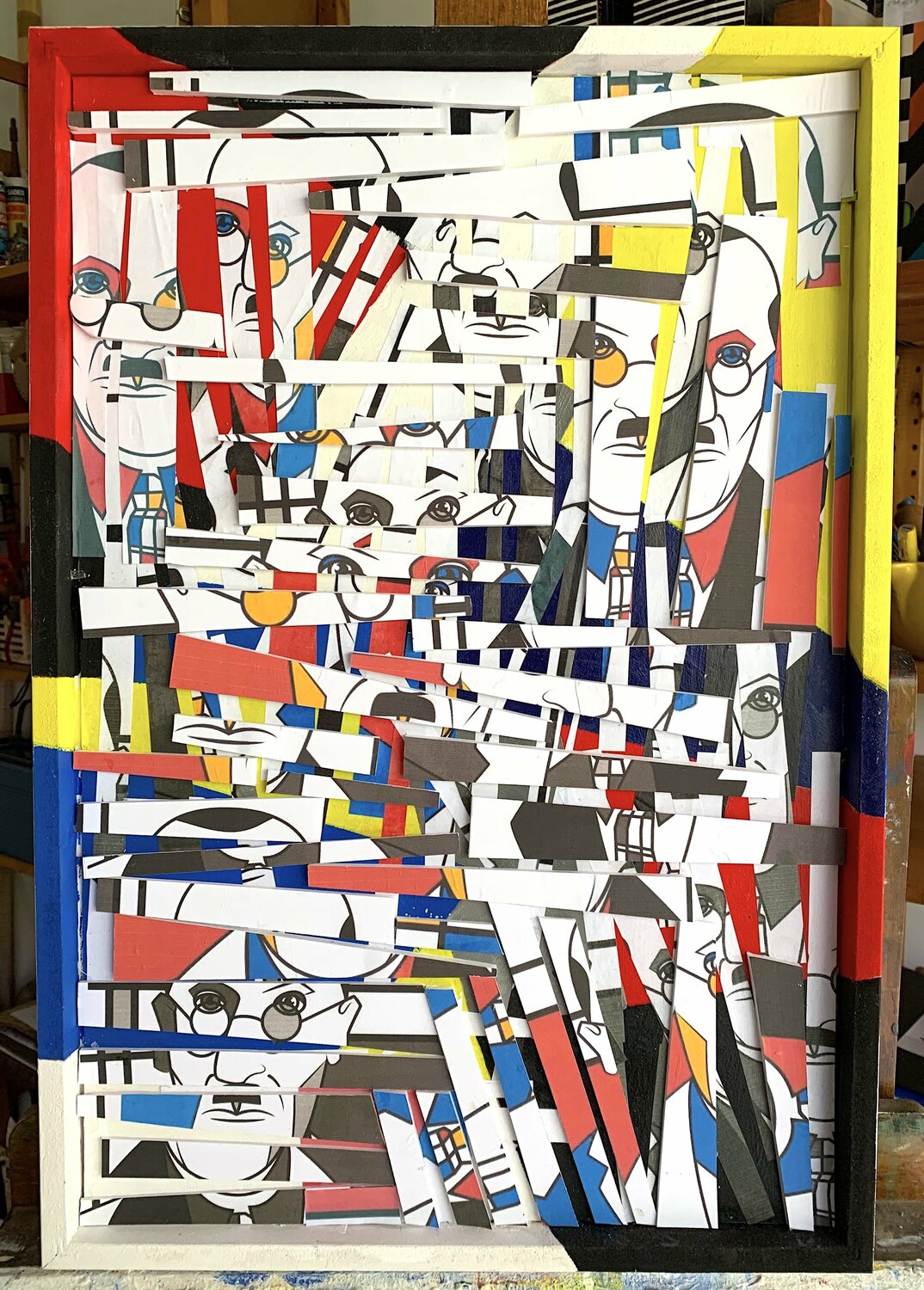 " Mon Mondrian  IV " Geneviève Schwartz Original painting for sale