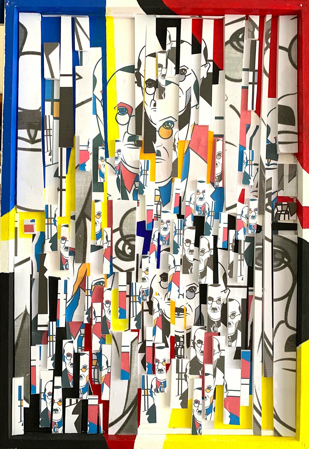 " Mon Mondrian VI " Geneviève Schwartz Original painting for sale