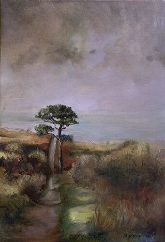 Le chemin de douaniers by Lisbeth Buonanno, Painting for Sale on Select
