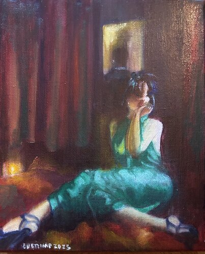 Reste près de mon coeur by Lisbeth Buonanno, Painting for Sale on Select