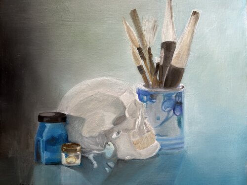 Chiaroscuro of a still life by Lisbeth Buonanno, Painting for Sale on Select