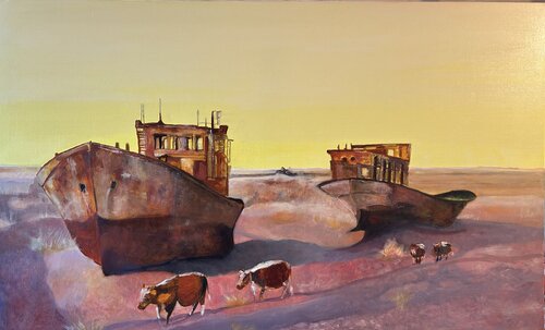 E la nave va sans toi by Lisbeth Buonanno, Painting for Sale on Select